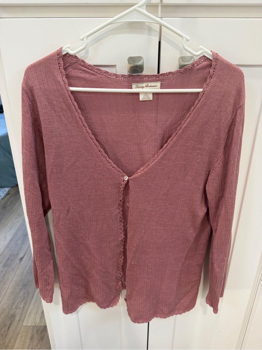 Tommy Bahama Dusty Rose Button-Front Cardigan